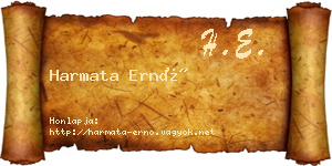 Harmata Ernő névjegykártya